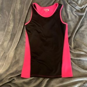 Mta Sports pink and black tank top.